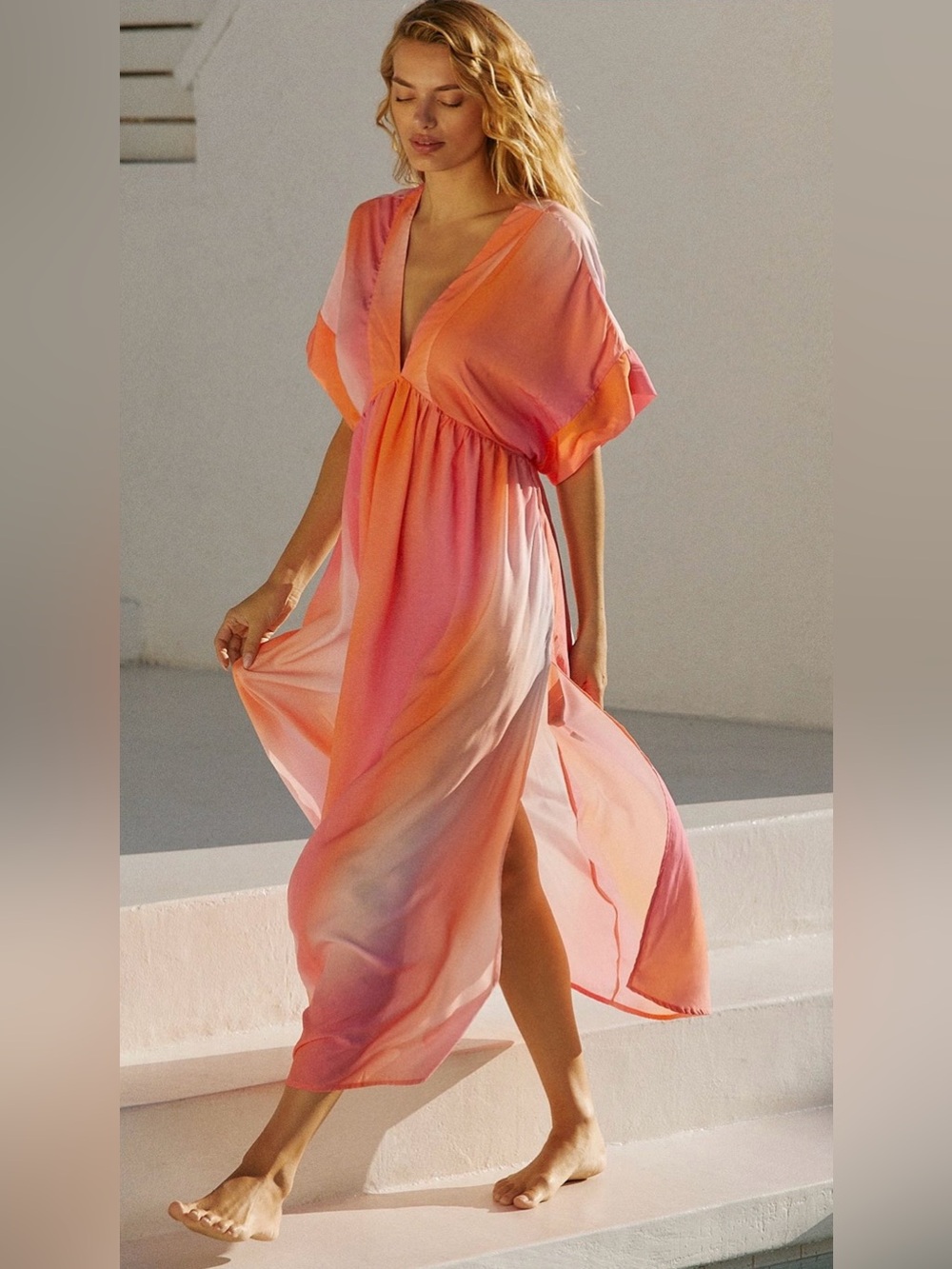 Malai Printed Cover-Up Midi Dress size small
